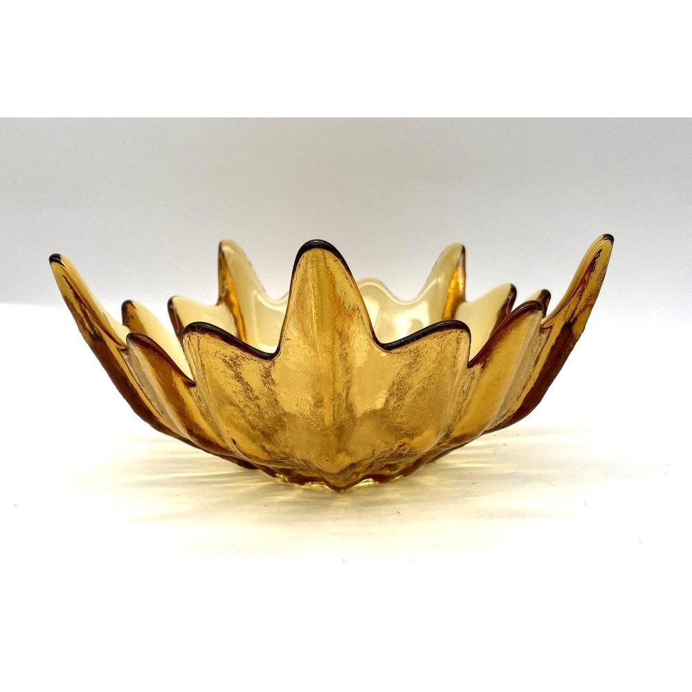 Vtg. Viking Epic Stockholm Amber Lotus Bowl Wayne Husted